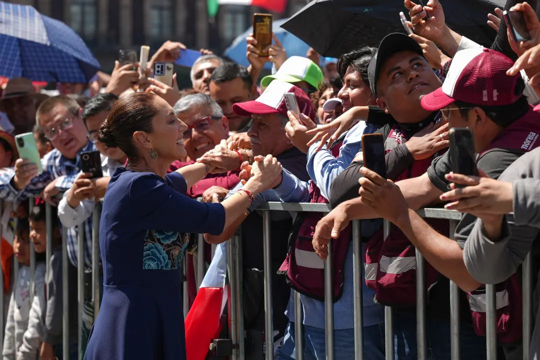 Claudia Sheinbaum en el Z&oacute;calo de la Ciudad de M&eacute;xico. Foto: Presidencia de M&eacute;xico