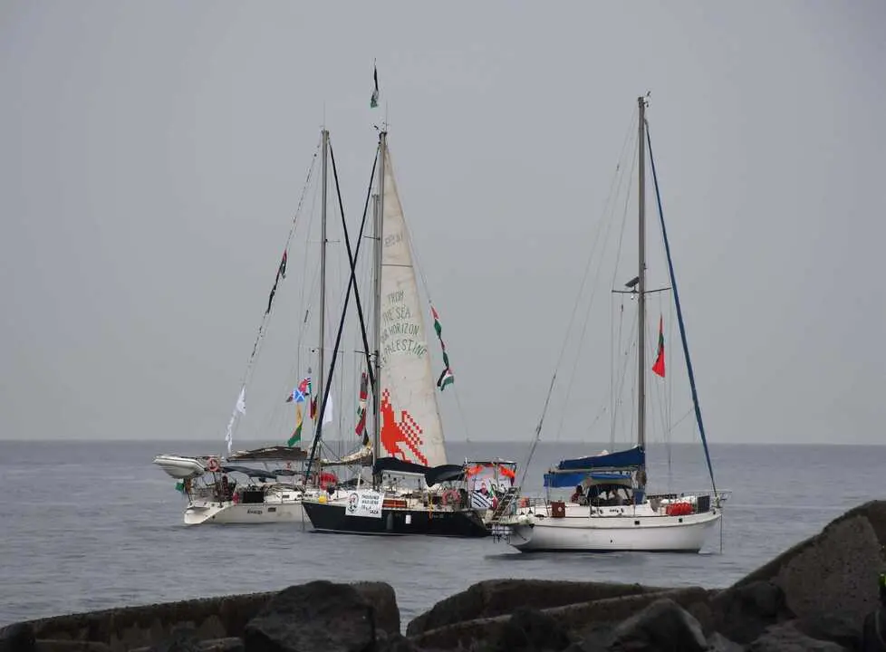 Barcos de la Global Sumud Flotilla antes de salir del puerto de San Giovanni Li Cuti, en Catania, Italia, con destino a la Franja de Gaza - Europa Press/Contacto/Ansa/Orietta Scardino