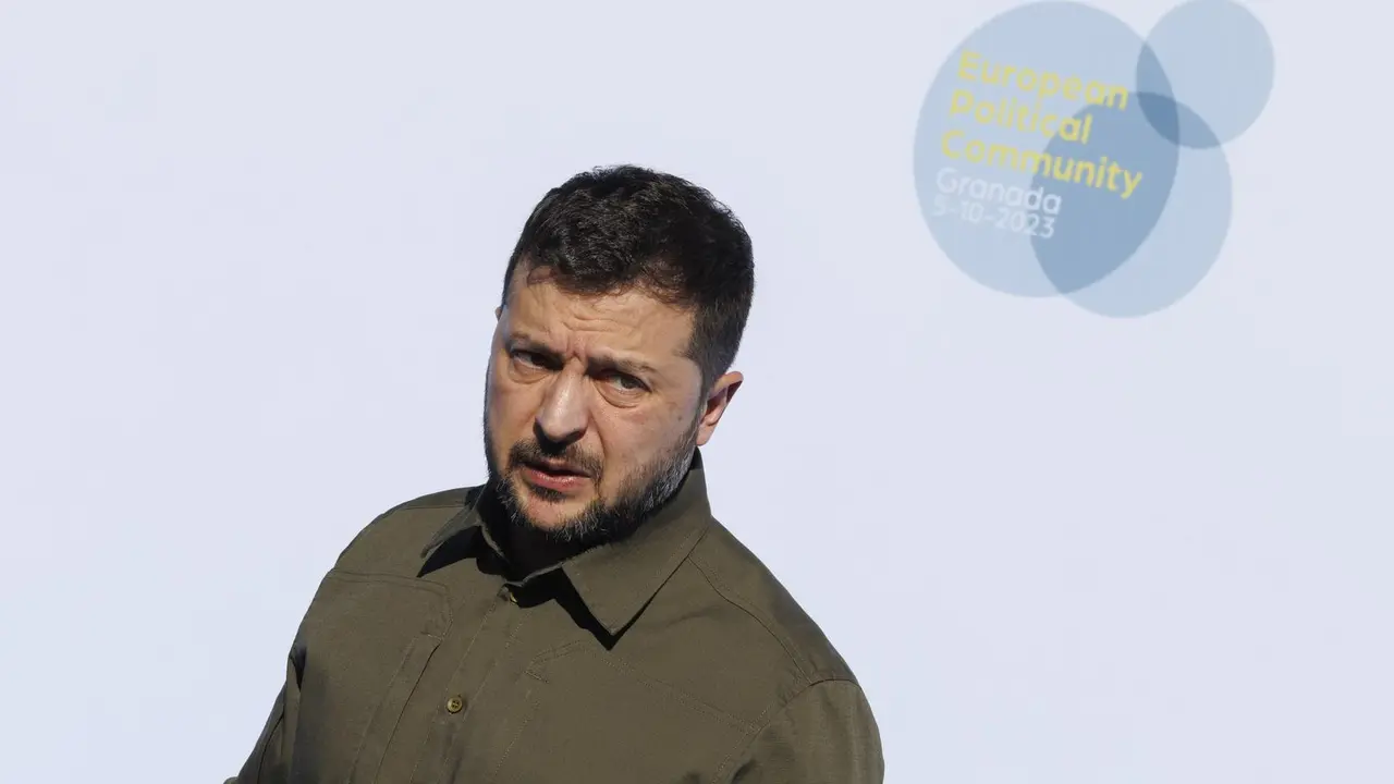El presidente de Ucrania, Volodimir Zelenski, a su llegada al Palacio de Congresos de Granada - &Aacute;lex C&aacute;mara / Europa Press
