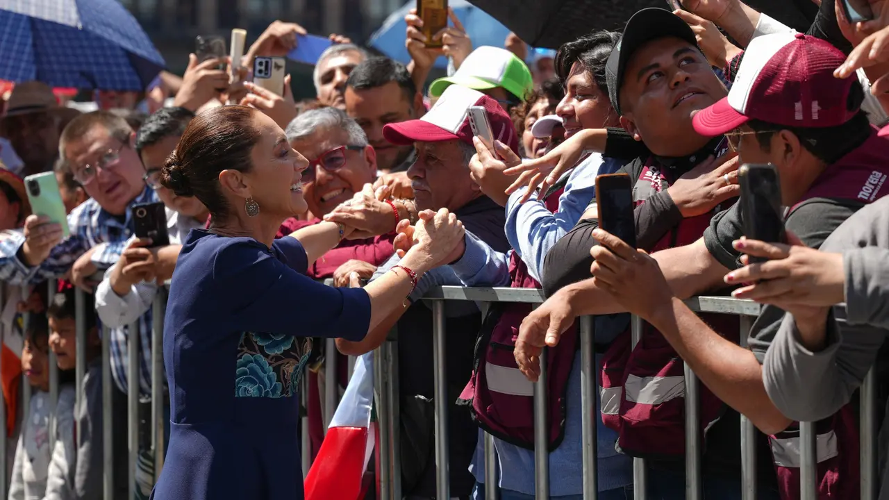 Claudia Sheinbaum en el Z&oacute;calo de la Ciudad de M&eacute;xico. Foto: Presidencia de M&eacute;xico