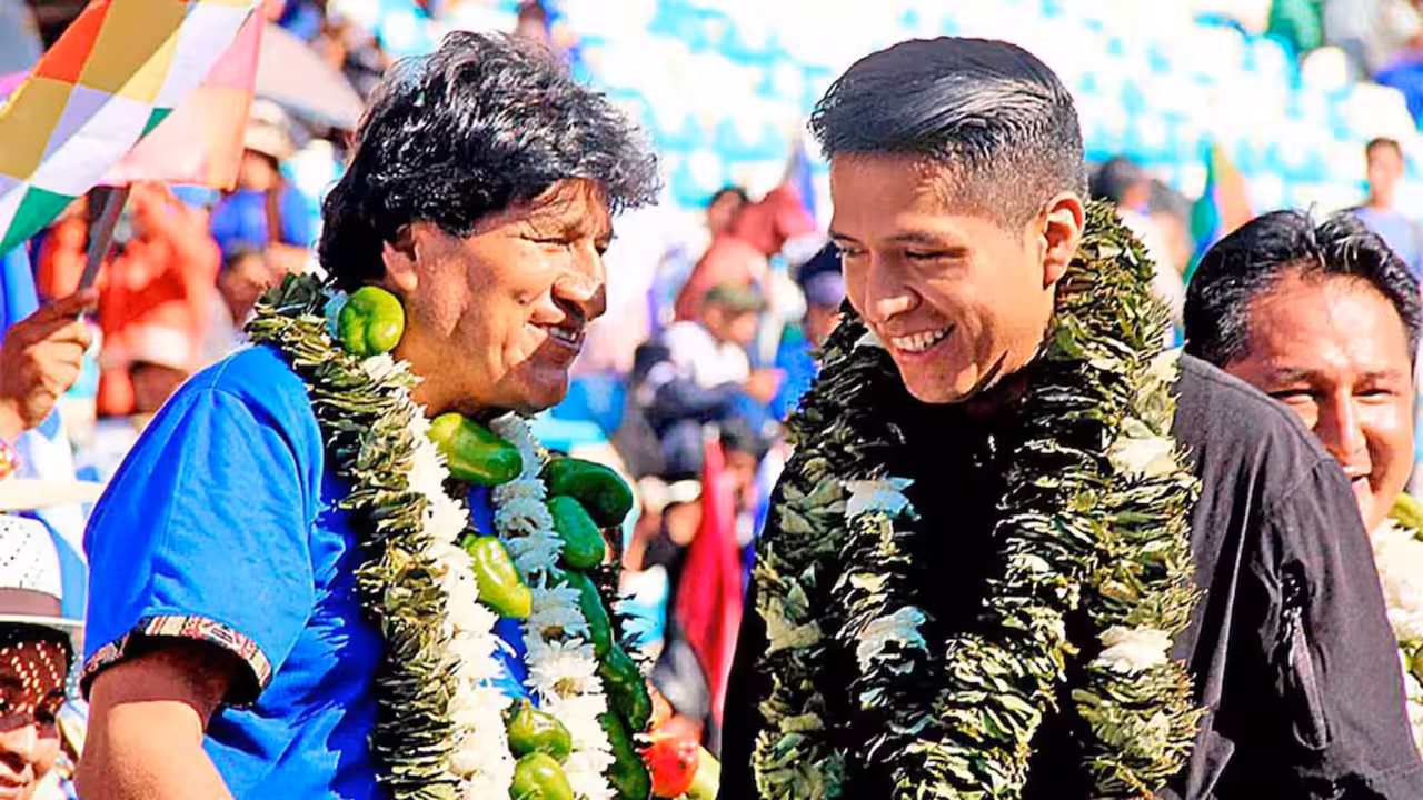 Evo Morales y Andr&oacute;nico Rodriguez. Foto: facebook