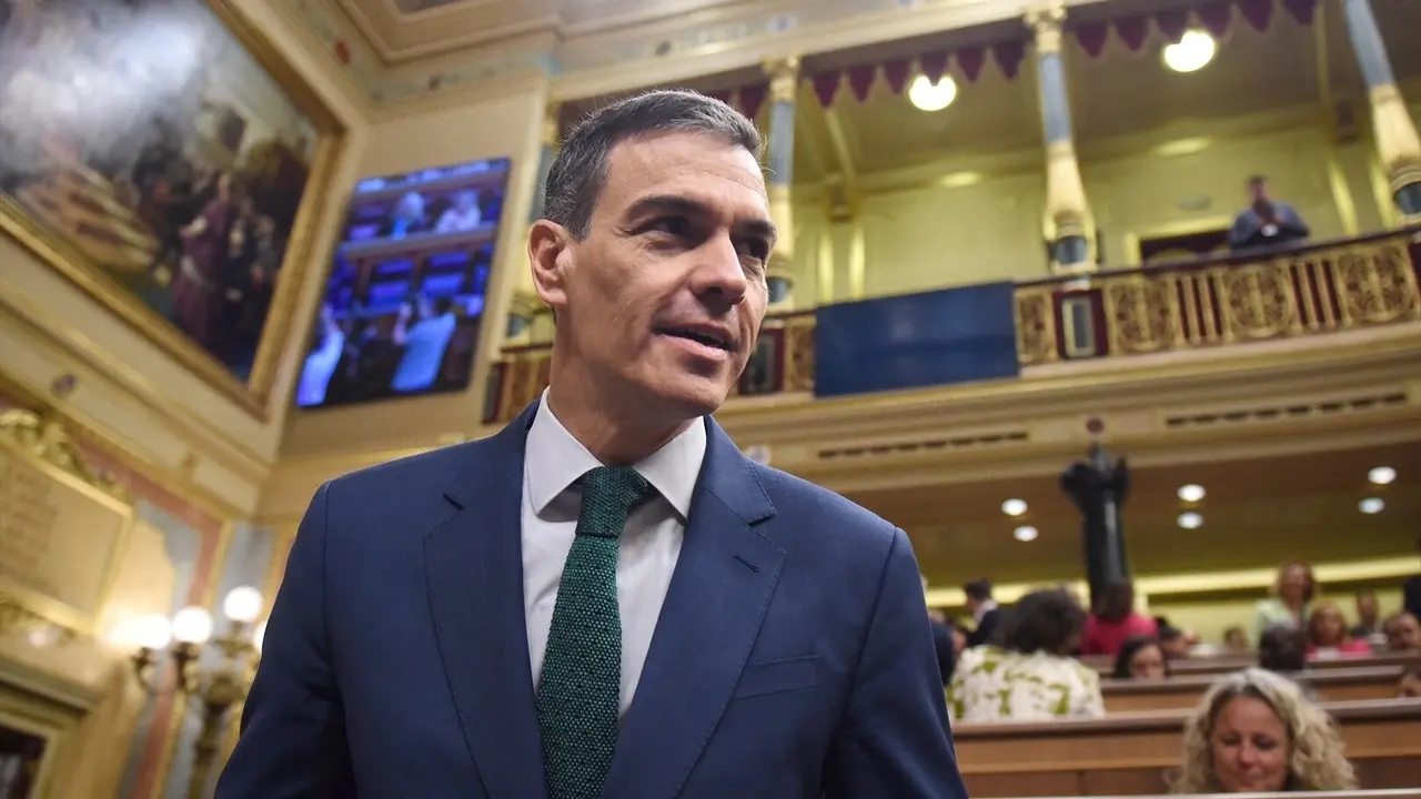 El presidente del Gobierno, Pedro S&aacute;nchez, durante una sesi&oacute;n de control al Gobierno, en el Congreso de los Diputados - Fernando S&aacute;nchez / Europa Press
