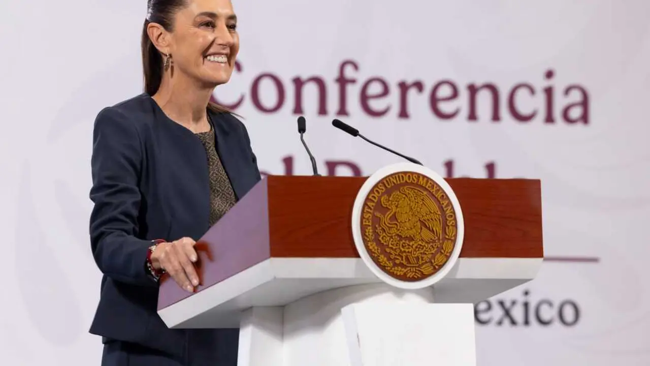 La presidenta Claudia Sheinbaum en su conferencia de prensa de este jueves 6 de noviembre. Foto: Presidencia de M&eacute;xico