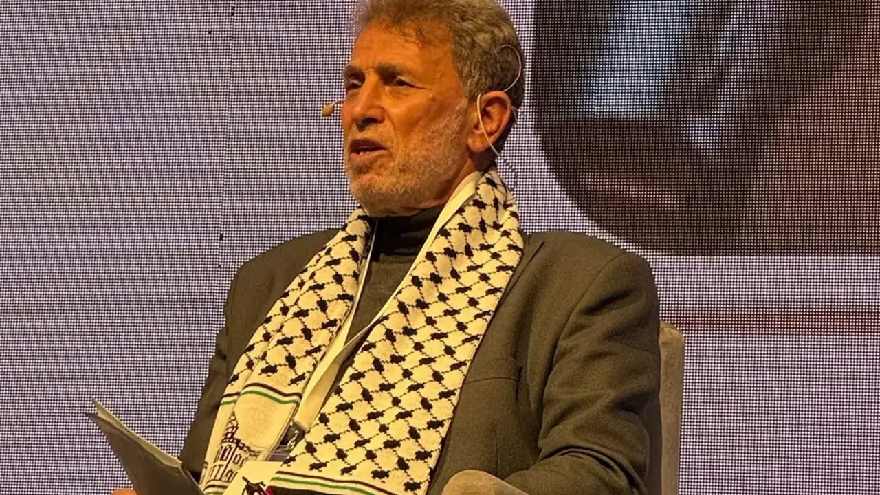 Nael Barghouti habla en una conferencia sobre Palestina en Estambul el 14 de noviembre de 2025 - Jeremy Scahill.