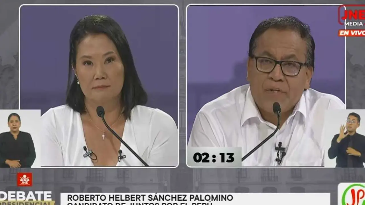 Keiko Fujimori y Roberto S&aacute;nchez debatieron sus programas de gobierno a una semana de la votaci&oacute;n definitiva en Per&uacute;.