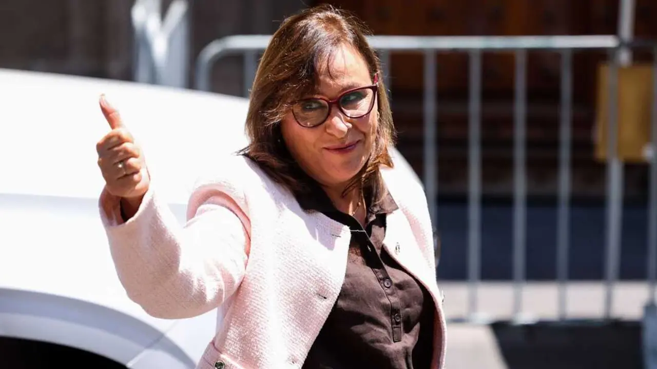 Mayo 14, 2026. Ciudad de M&eacute;xico. La gobernadora de Veracruz, Roc&iacute;o Nahle, a su llegada al Palacio Nacional a una  reuni&oacute;n convocada por la presidenta Claudia Sheinbaum. Foto: Galo Ca&ntilde;as / Cuartoscuro